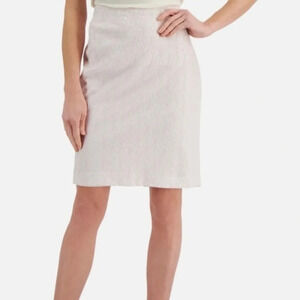 New Kasper Jacquard Floral Pencil Skirt Size 14 Vanilla Ice Tutu Pink
